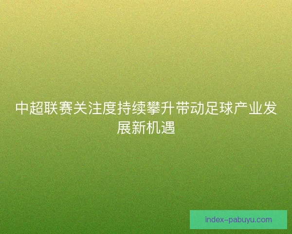 中超联赛关注度持续攀升带动足球产业发展新机遇