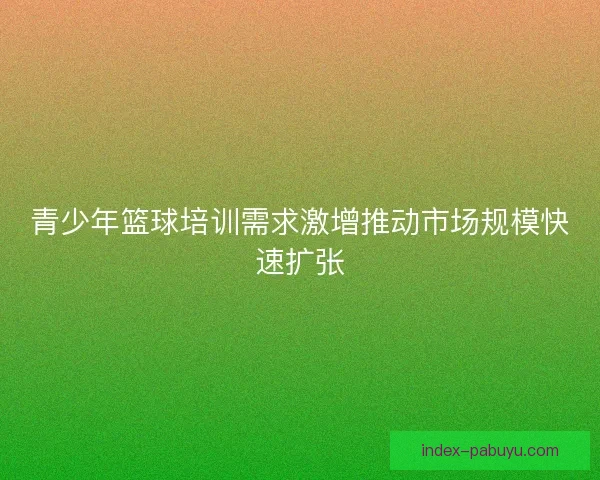 青少年篮球培训需求激增推动市场规模快速扩张 青少年篮球培训需求激增推动市场规模快速扩张